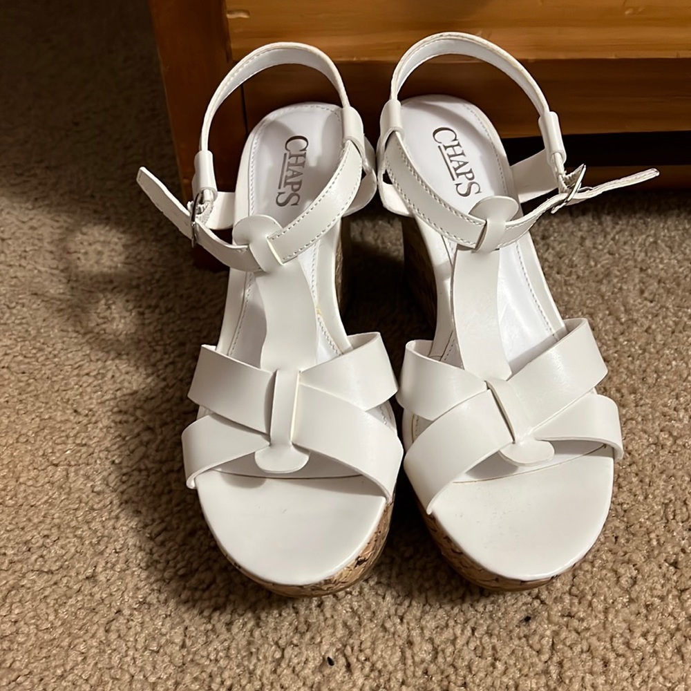 White Wedges - size 7.5 Never Worn!!